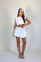 חצאית בלון שילוב משבצות