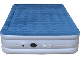 מזרן מתנפח עבה זוגי כולל משאבה צבע כחול Glamp GTDAB46 – מזרן מתנפח זוגי כחול-אפור עם פתח משאבה מובנה