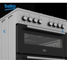תנור דו תאי משולב כיריים גז 60 ס"מ דגם KFDM6126BX בקו BEKO נירוסטה