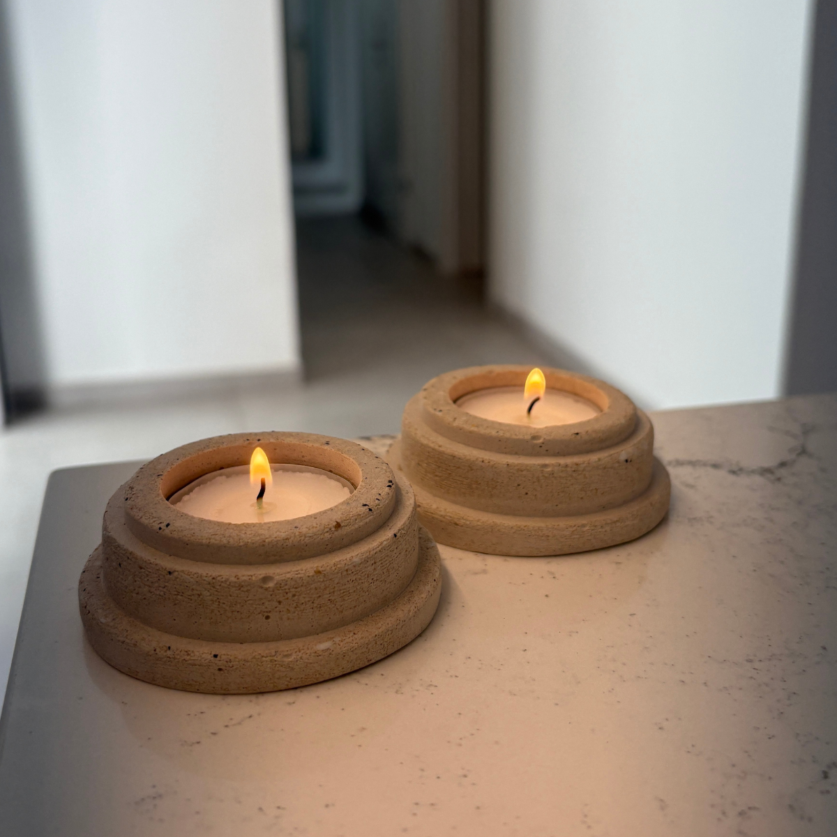 Soft Stone Candle Holder