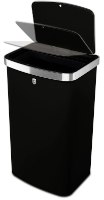 פח אשפה מעוצב חיישן אוטומטי Berlinger Haus BH9795 60L – פח שחור מלבני עם מכסה פתוח המציג את מנגנון