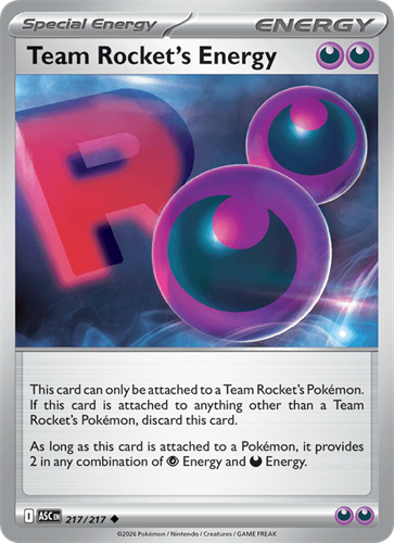 קלף פוקימון בודד single - team rocket's energy – Ascended Heroes – 217/217