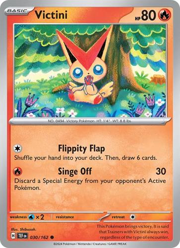 קלף בודד single פוקימון - victini - Temporal Forces - 030/162