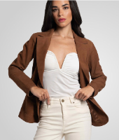Bod & Christensen – NOIAN Suede Blazer (Tobacco) מעיל עור הפוך
