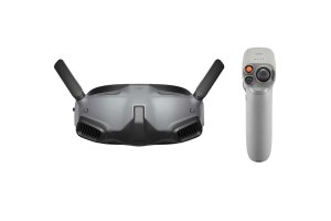 מארז רחפן DJI Avata 2 + Goggles Integra + RC Motion 2 – משקפי Goggles Integra ושלט RC Motion 2 אפורים על רקע לבן
