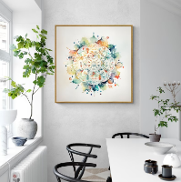"מנדלת המפץ" תמונת קנבס של מנדלה צבעונית בעיצוב ייחודי ובלעדי | תמונת אוירה רוחנית לבית ולקליניקה
