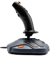 בקר טיסה Thrustmaster SimTask Farmstick PC/PS5 – פריט בודד בצבע אפור כהה ושחור עם כפתורים כתומים על רקע לבן