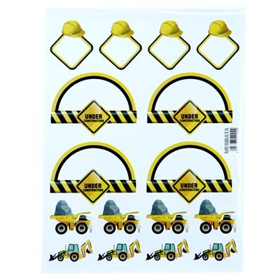 מדבקות טרקטורים אתר בנייה