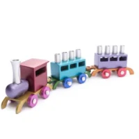 חנוכייה בצורת רכבת צבעוני