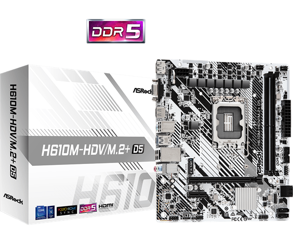 לוח אם – ASRock H610M-HDV/M.2+ D5