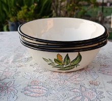 קערת אמייל מעוצבת דוגמת עלים (0.6 ליטר) 🍃 תוצרת אוקראינה - במבצע!