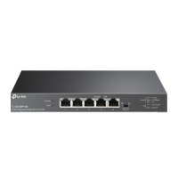 מתג שולחני TP-Link 5 Ports 2.5G Multi-Gigabit with 4-Port PoE++ TL-SG105PP-M2 – מתג רשת אפור עם חמישה פורטים קדמיים נוריות