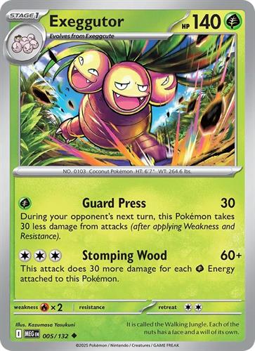 קלף בודד single פוקימון - exeggutor - Mega Evolution - 005/132