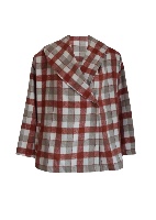 Red Plaids Oversized Jacket