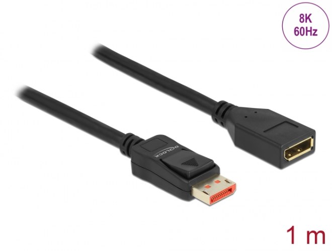 כבל מאריך Delock DisplayPort 1.4 Extension cable 8K 60 Hz 1 m