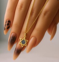 שרשרת מגן דוד זהב עם ננו תנ"ך לאישה