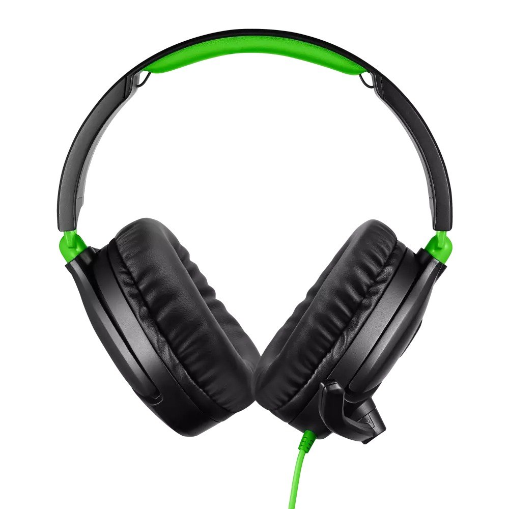אוזניות חוטיות לגיימינג Turtle Beach Recon 70X ל-Xbox עם חיבור 3.5 מ"מ שחור/ירוק – פריט בודד בצבעי שחור וירוק עם מיקרופון
