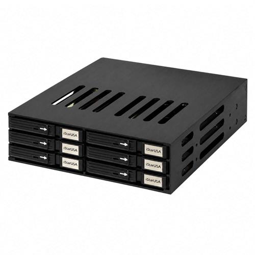 iStarUSA 5.25" to 6x2.5" SATA SAS 6 Gbps HDD SSD Hot-swap Rack
