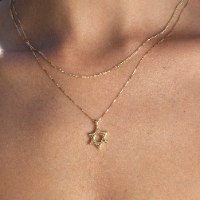 שרשרת ותליון מגן דוד זהב (קטן)