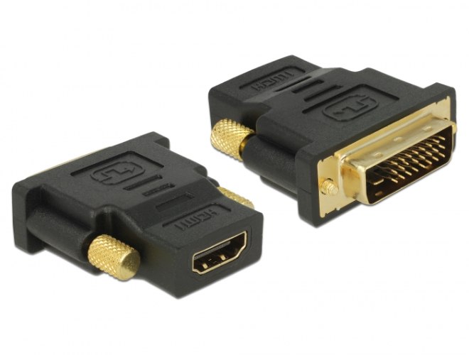 מתאם פסיבי Delock Passive Adapter DVI 24+1 Pin Male To HDMI Female