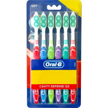 שישיית מברשות שיניים רכות אורל בי Oral-B Cavity Defence 123