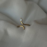טבעת סנייק | ציפוי זהב | טבעת פתוחה