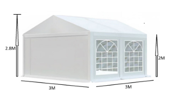אוהל לאירועים 3X3 פרמיום PVC חזק במיוחד TENT-PRO
