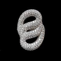 טבעת כסף משובצת זרקונים נוצצים  RG3237 | תכשיטי כסף 925