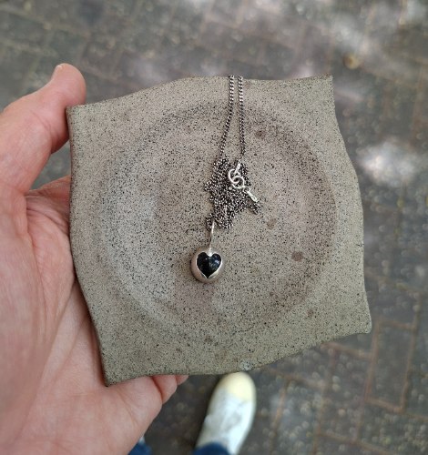 שרשרת לב אוניקס