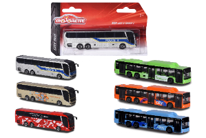 מייג'ורט אוטובוס ממתכת MAN פרמיום 6 דגמים  13 ס''מ - MAJORETTE BUS  MAN City