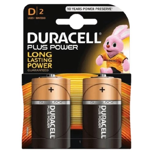 מארז 2 סוללות Duracell D2 Plus