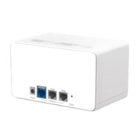 ראוטר (2 יחידות) Mercusys AX6000 Whole Home Mesh WiFi 6 System Halo H90X – פריט בודד לבן מבט על חלקו האחורי עם חיבורי רשת