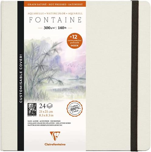 אלבום ציור פונטיין חלק 24 דפים 300 גרם + גלויות