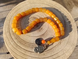 מסבחת בקליט אספנות עתיקה (עין החתול/חלמון) – עם מטבע עותומני וחמסה