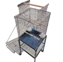 כלוב האכלת יד בצבע שחור כולל עגלה 39X39.5 ס"מ