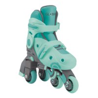 גלגיליות 2 ב-1 מידה 26-29 צבע מנטה Globber 2 in 1 – גלגילייה בודדת בצבע מנטה ואפור במצב למידה יציב על רקע לבן