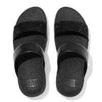 FITFLOP | פיטפלופ - Fitflop Lulu Slide Hotfix Black פיט פלופ כפכפי נשים שחור קריסטל