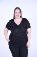 חולצת T תחרה שחורה