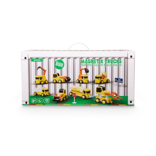 Magnetix Trucks – משאיות עבודה מגנטיות מודולאריות – ערכת 52 חלקים