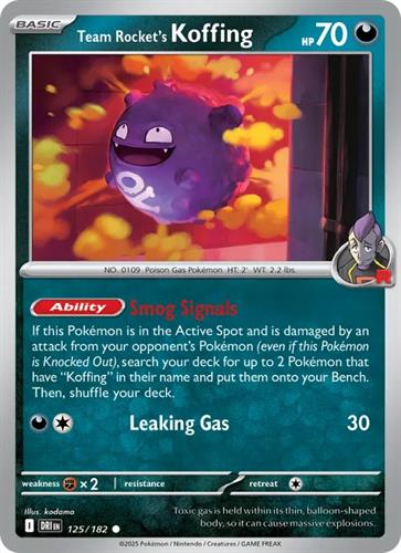 קלף בודד single פוקימון - team rocket's koffing - Destined Rivals - 125/182