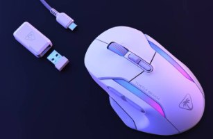 עכבר גיימינג אלחוטי Turtle Beach Kone II Air – עכבר לבן מואר, דונגל USB מפורק וכבל