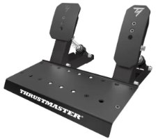 הגה מירוצים ודוושות Thrustmaster Ferrari T598 PS/PC – שני פדלים שחורים על בסיס שחור עם הכיתוב Thrustmaster