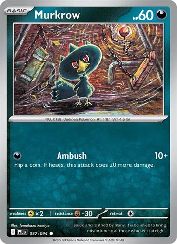 קלף בודד single פוקימון - murkrow - Phantasmal Flames - 057/094