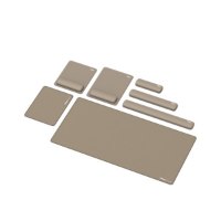 כרית יד Breyta Keyboard Wrist Rest – מגוון משטחים וכריות תמיכה לידיים בצבע בז מסודרים על רקע לבן