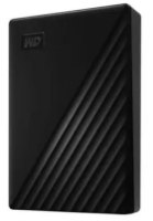 כונן קשיח חיצוני Western Digital My Passport 6TB – יחידה שחורה בעלת טקסטורת פסים אלכסוניים וסמל WD