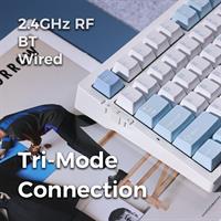 מקלדת גיימינג אלחוטית MCHOSE G75 Pro Cabbage Tofu Switch כחולה - ללא חריטה בעברית