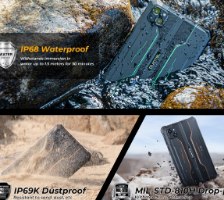 טאבלט קשיח Oukitel RT3 Pro 128GB 4GB RAM 4G – מציג את עמידותו למים לאבק ולנפילות עם טקסט הסבר IPS