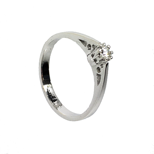 טבעת אירוסין זהב לבן 14K יהלום מרכזי MY07160064808