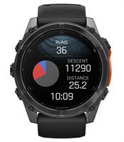 שעון חכם גרמין פניקס 8 Garmin Fenix 8 - AMOLED 51mm - פלדת אל-חלד עם רצועת סיליקון שחורה