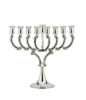 חנוכיה מכסף טהור דגם קשת מהודר